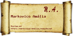 Markovics Amália névjegykártya